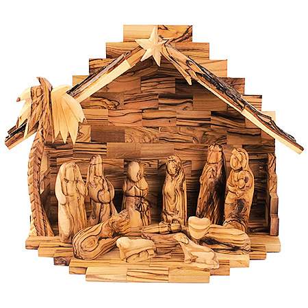 Krippenhaus aus Olivenholz aus Bethlehem