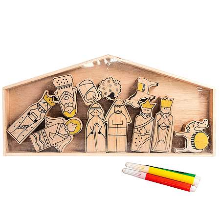 Holzkrippe zum Ausmalen