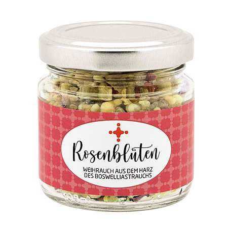 Weihrauchmischung 60g im Glas, Rosenblüten