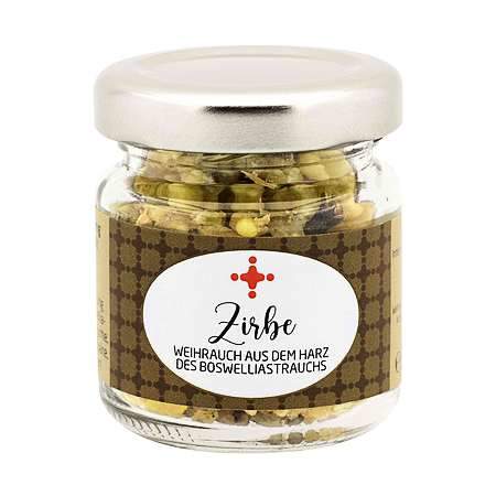 Weihrauchmischung 25g im Glas, Zirbe