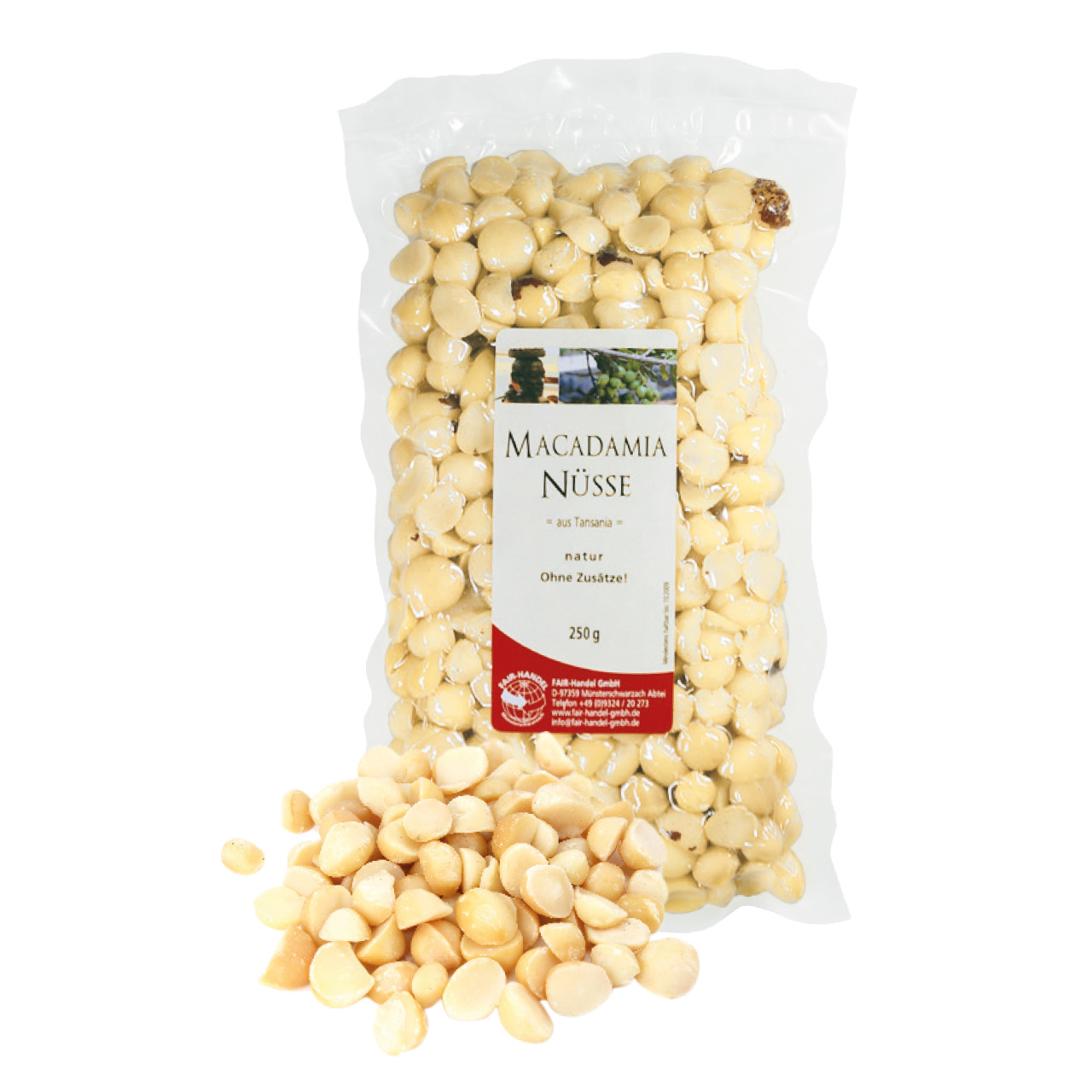 Macadamia Nüsse naturbelassen, 250 g aus Tansania