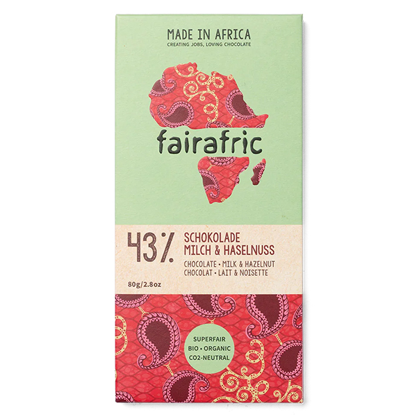 fairafric Bio-Schokolade Milche & Haselnuss