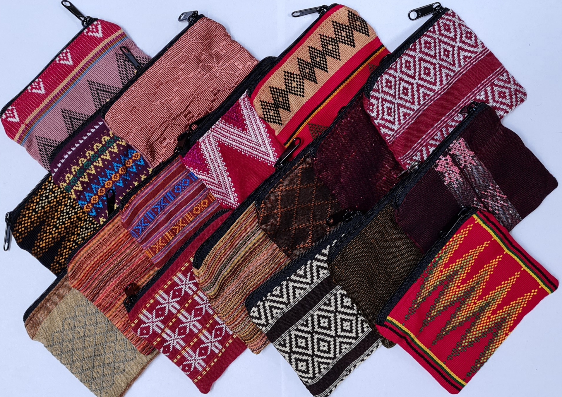 handgearbeitete indische kleine Täschchen - Braun-Bordeauxtöne