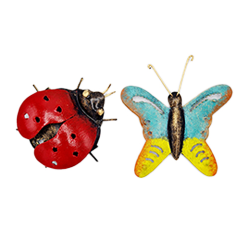 Magnet 2er-Set Marienkäfer und Schmetterling