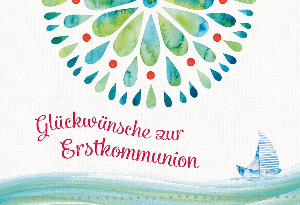 Glückwunschkarte - Glückwünsche zur Erstkommunion