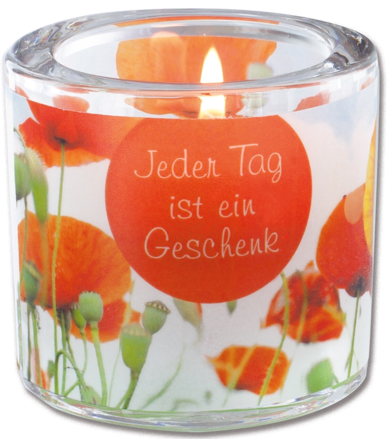 Windlicht "Jeder Tag ist ein Geschenk"