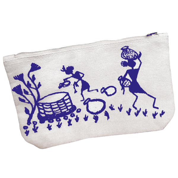Kosmetikbeutel aus Indien in blau