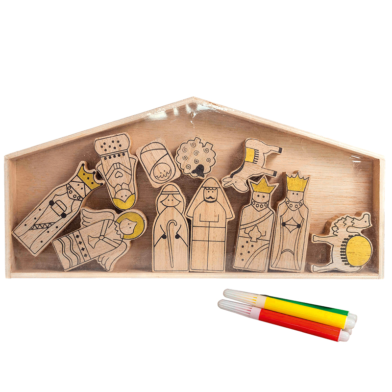 Holzkrippe zum Ausmalen