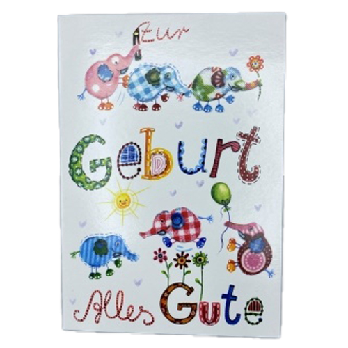 Karte zur Geburt - Elefanten