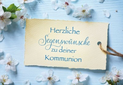 Karte zur Erstkommunion - Herzliche Segenswünsche