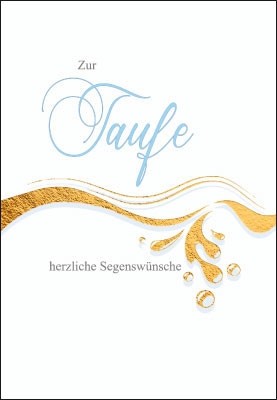 Karte zur Taufe - geschwungenes Goldband