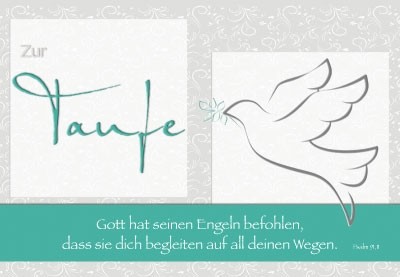 Karte zur Taufe - Gott hat seinen Engeln befohlen
