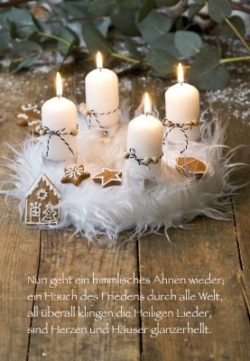 Weihnachtskarte - Nun geht ein himmlisches Ahnen