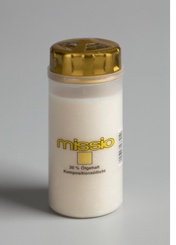 missio Öl-Licht mit goldenem Deckel, in weiß (1 Stück)